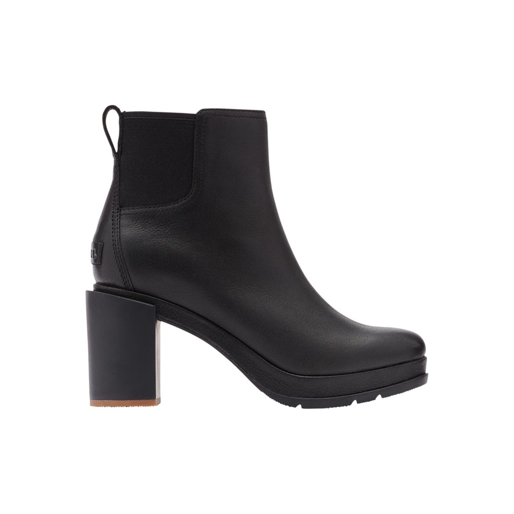 $200 Sorel Blake Waterproof Black Leather Platform Chelsea Ankle Boots Size 5